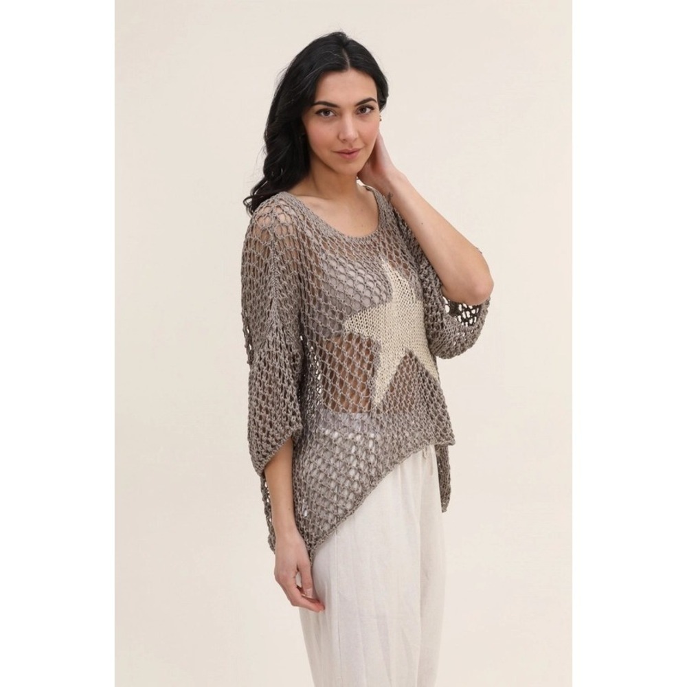 In Italy Women's Open Knit One Size Star Pattern Front Casual‎ Boho Beach